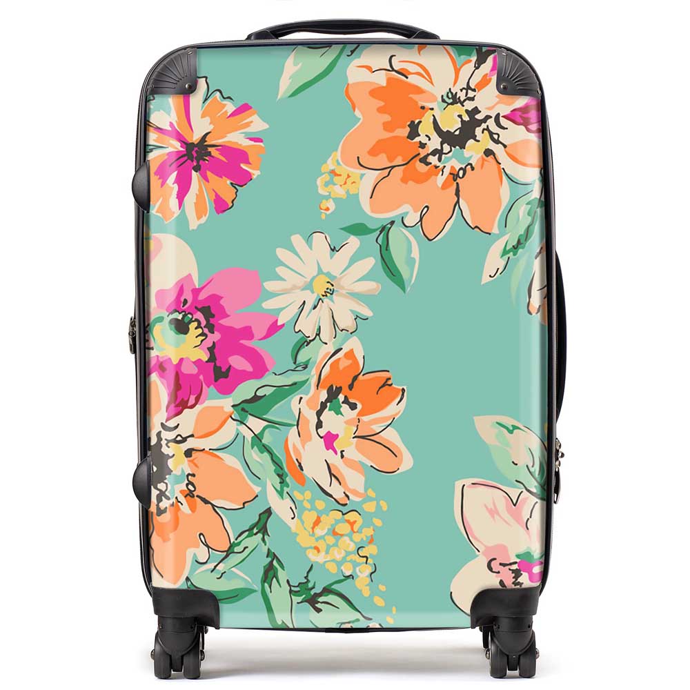 Bright Flower Sketch Suitcase