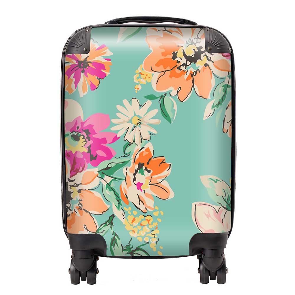 Bright Flower Sketch Suitcase