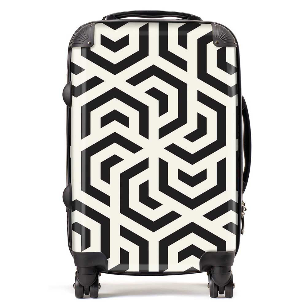 Hexagonal Geometric Pattern Suitcase