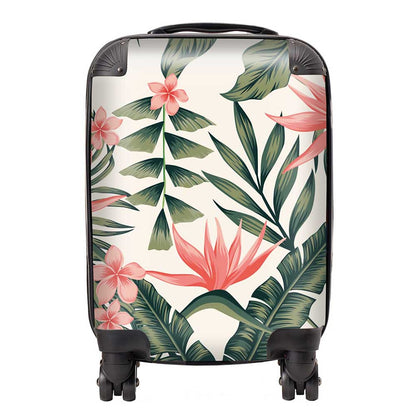 Dark Tropical Green Leaves Suitcase