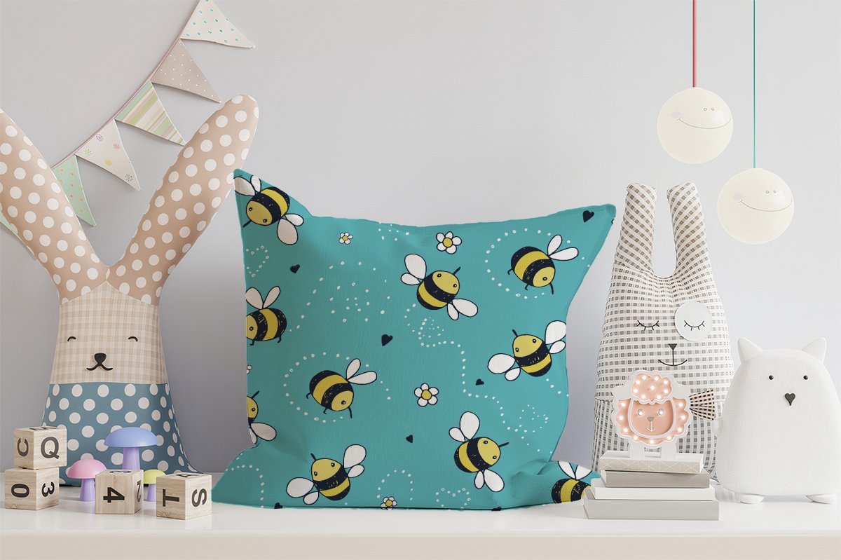 Hand Drawn Busy Bees Cushions