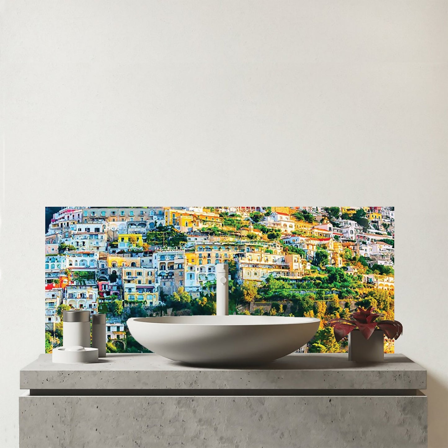 Positano, Amalfi Coast Glass Bathroom Splashback