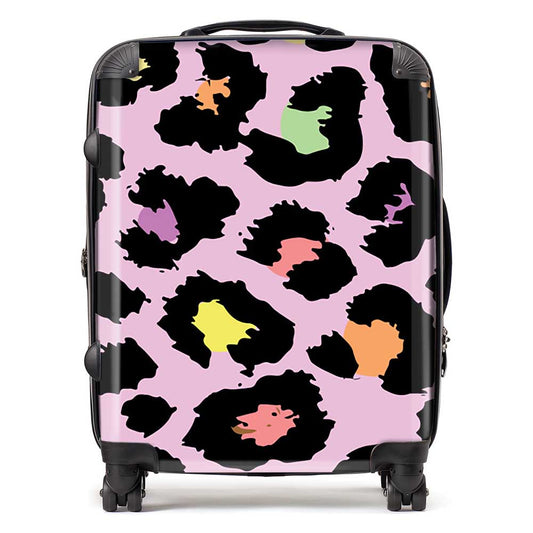 Pink Leopard Print Suitcase
