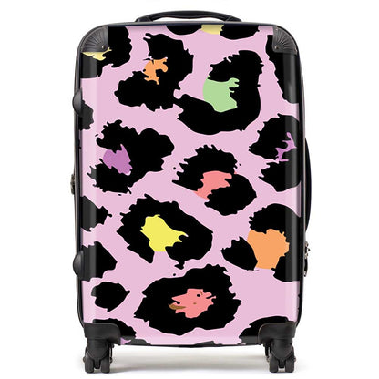 Pink Leopard Print Suitcase