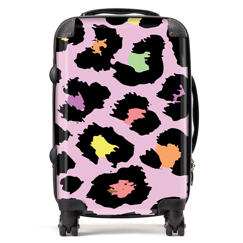 Pink Leopard Print Suitcase