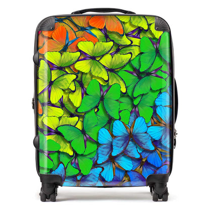 Multicoloured Butterfly Pattern Suitcase