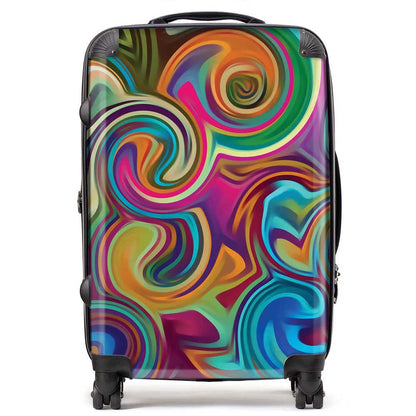 Colourful Wave Pattern Suitcase