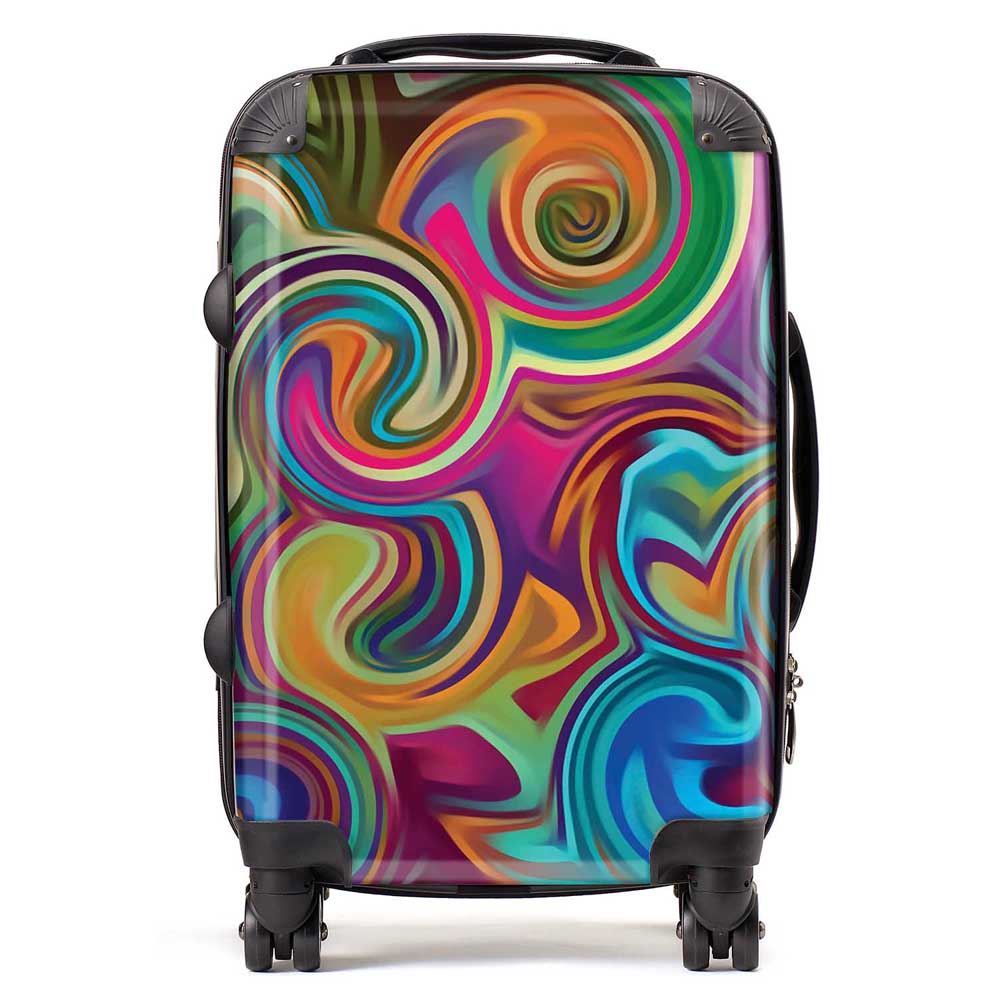 Colourful Wave Pattern Suitcase