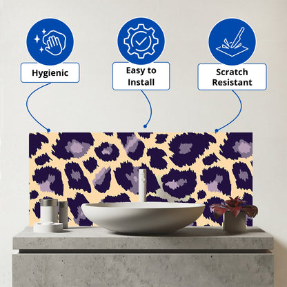 Leopard Print Glass Bathroom Splashback