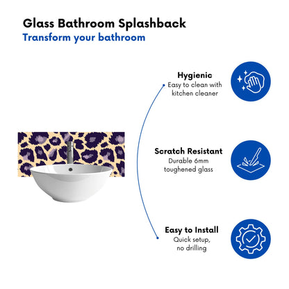 Leopard Print Glass Bathroom Splashback