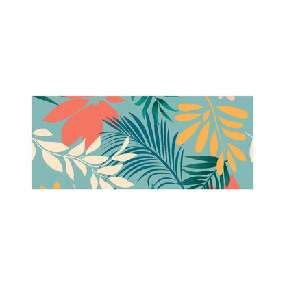 Abstract Bright Colorful Tropical Leaves Glass Bathroom Splashback