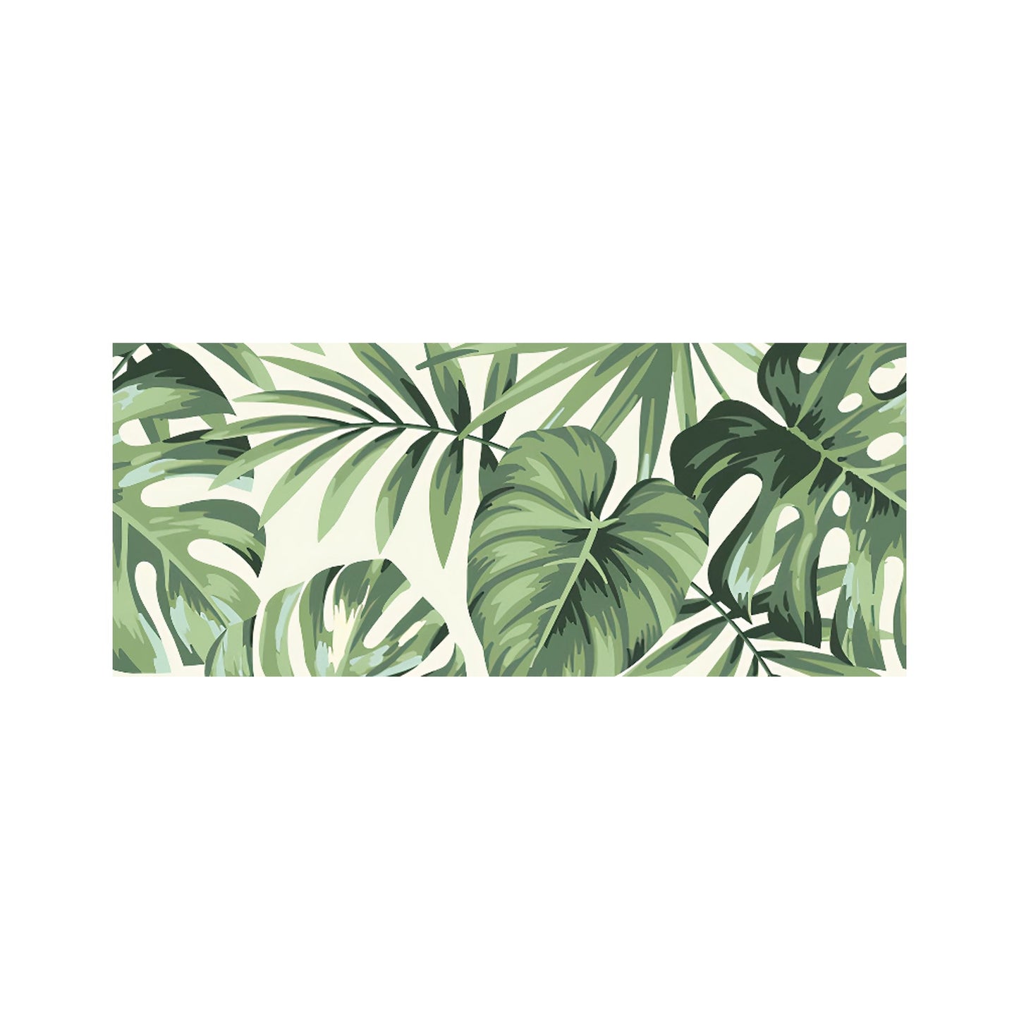 Exotic Palm Leaves Glass Bathroom Splashback