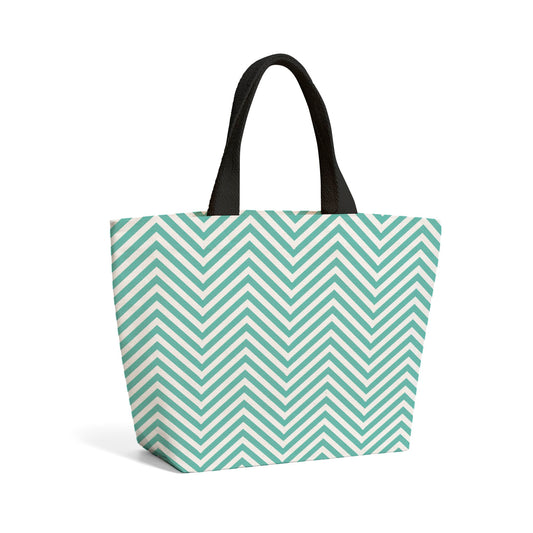 Geometric Chevron Pattern Beach Shopper Tote Bag