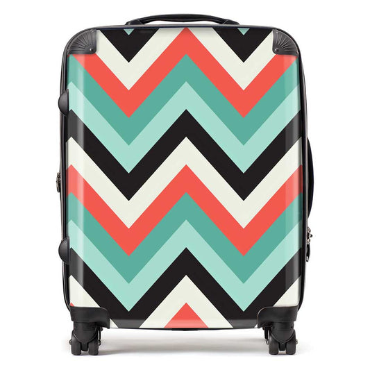 Geometric Colored Chevron Pattern Suitcase