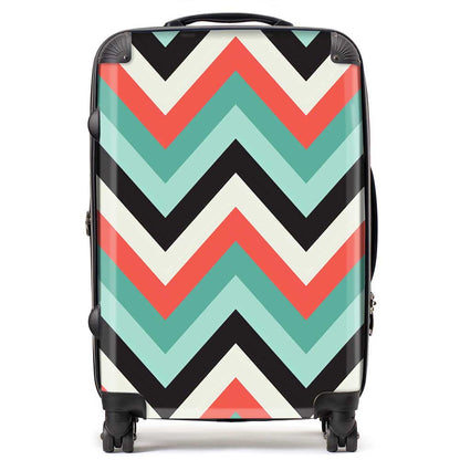 Geometric Colored Chevron Pattern Suitcase