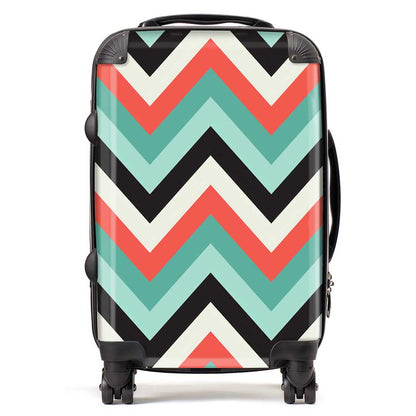 Geometric Colored Chevron Pattern Suitcase