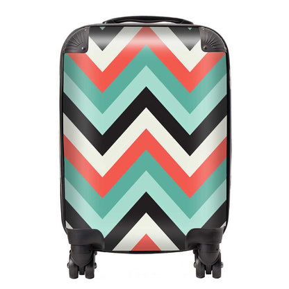 Geometric Colored Chevron Pattern Suitcase