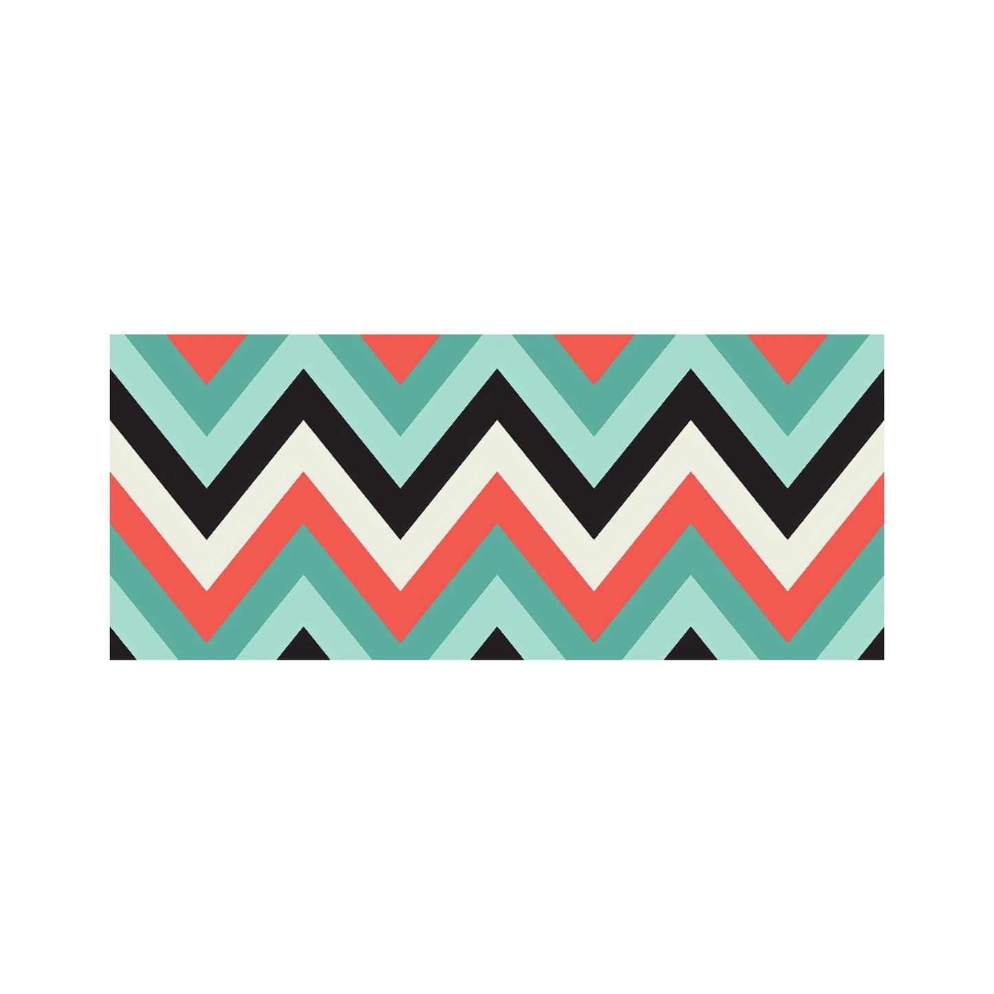 Geometric Colored Chevron Pattern Glass Bathroom Splashback