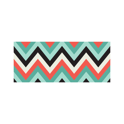 Geometric Colored Chevron Pattern Glass Bathroom Splashback