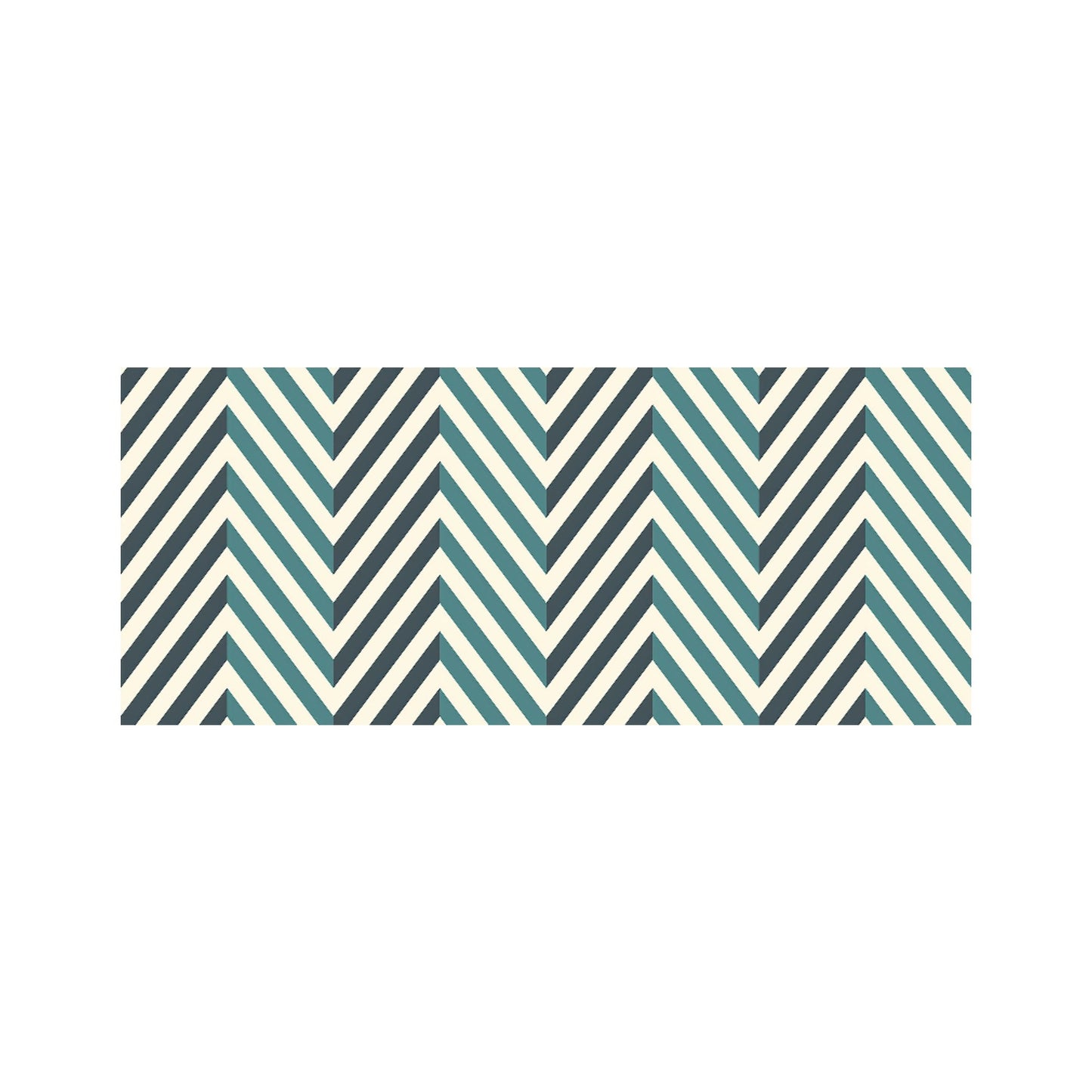 Geometric Herringbone Chevron Blues Glass Bathroom Splashback