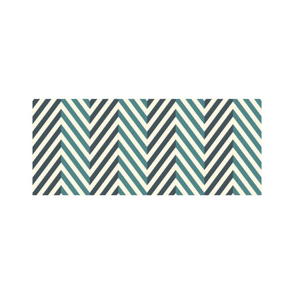 Geometric Herringbone Chevron Blues Glass Bathroom Splashback