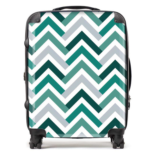 Geometric Retro Vintage Colored Chevron Pattern Suitcase