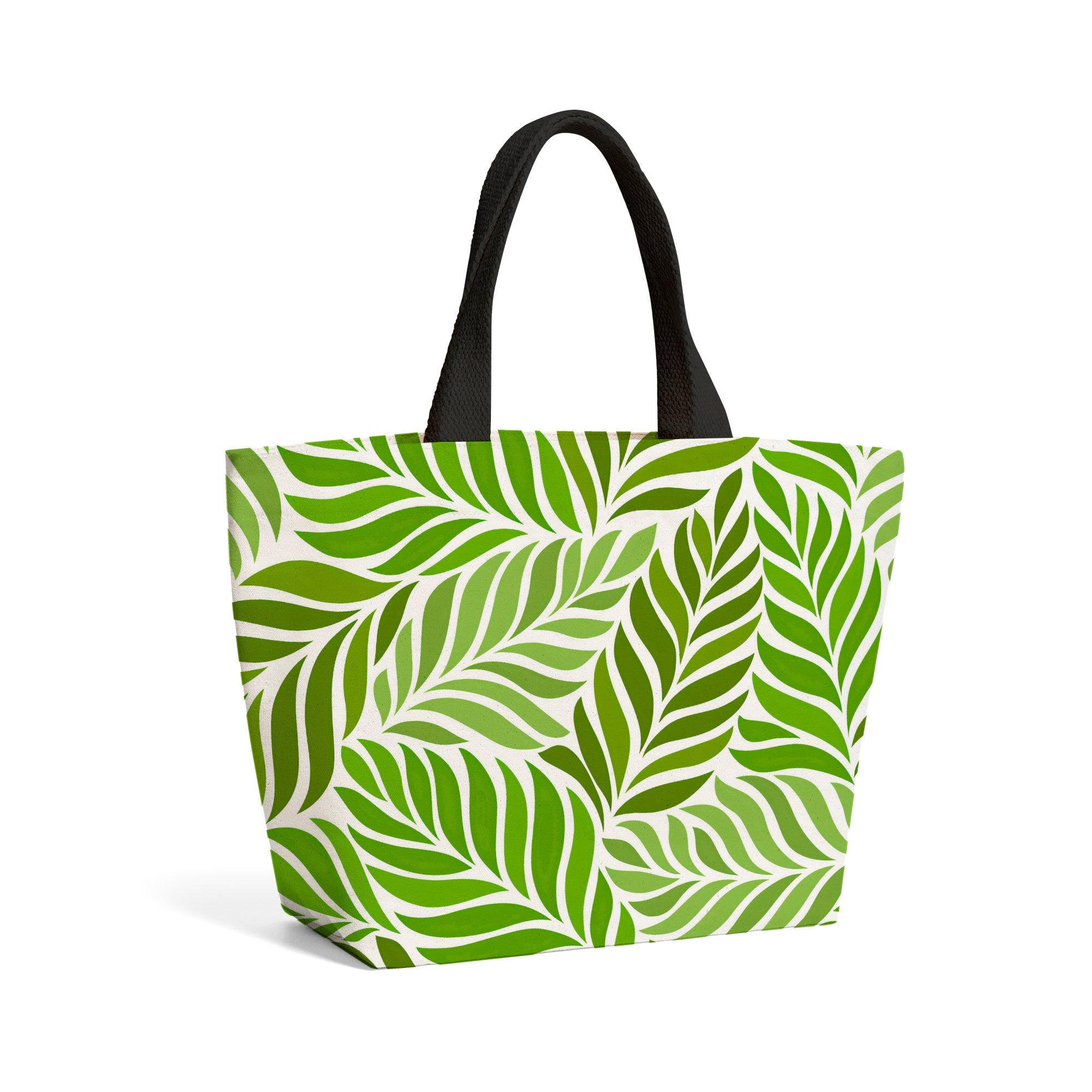 Green Leaf Pattern Beach Shopper Tote Bag