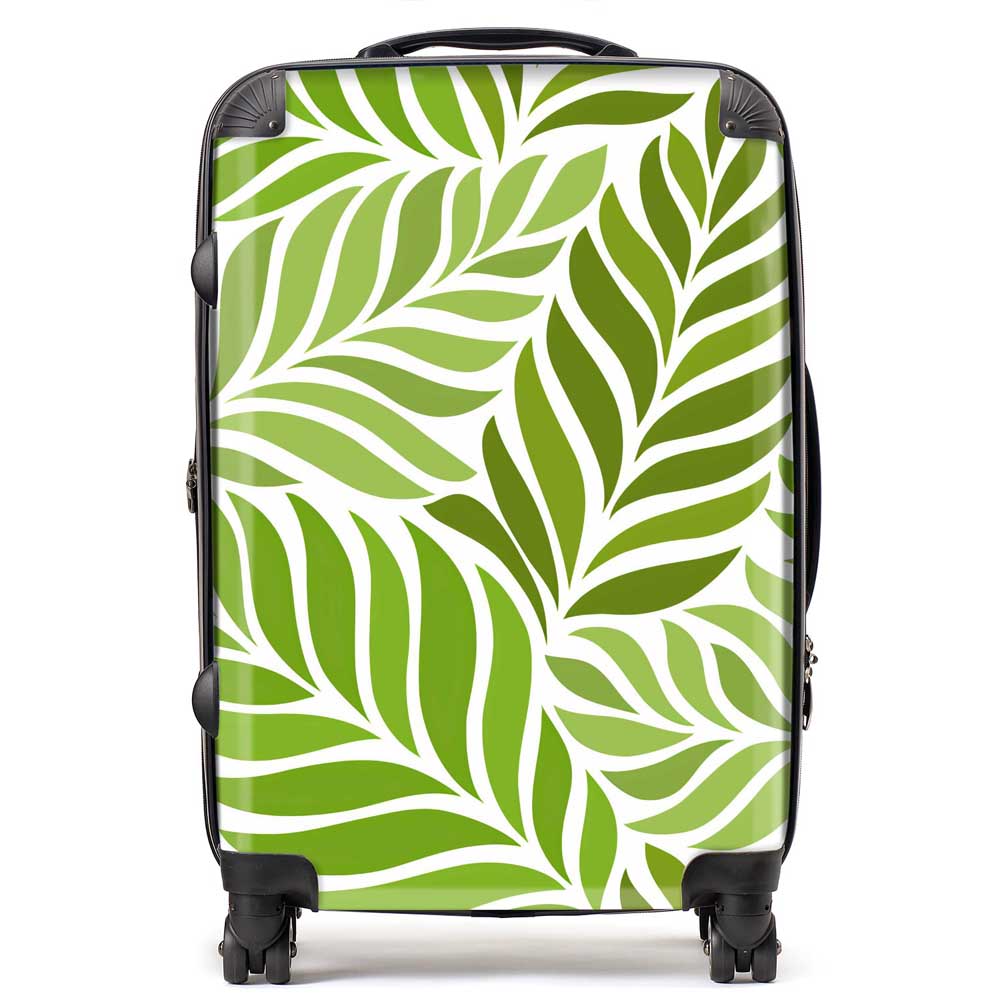 Green Leaf Pattern Suitcase