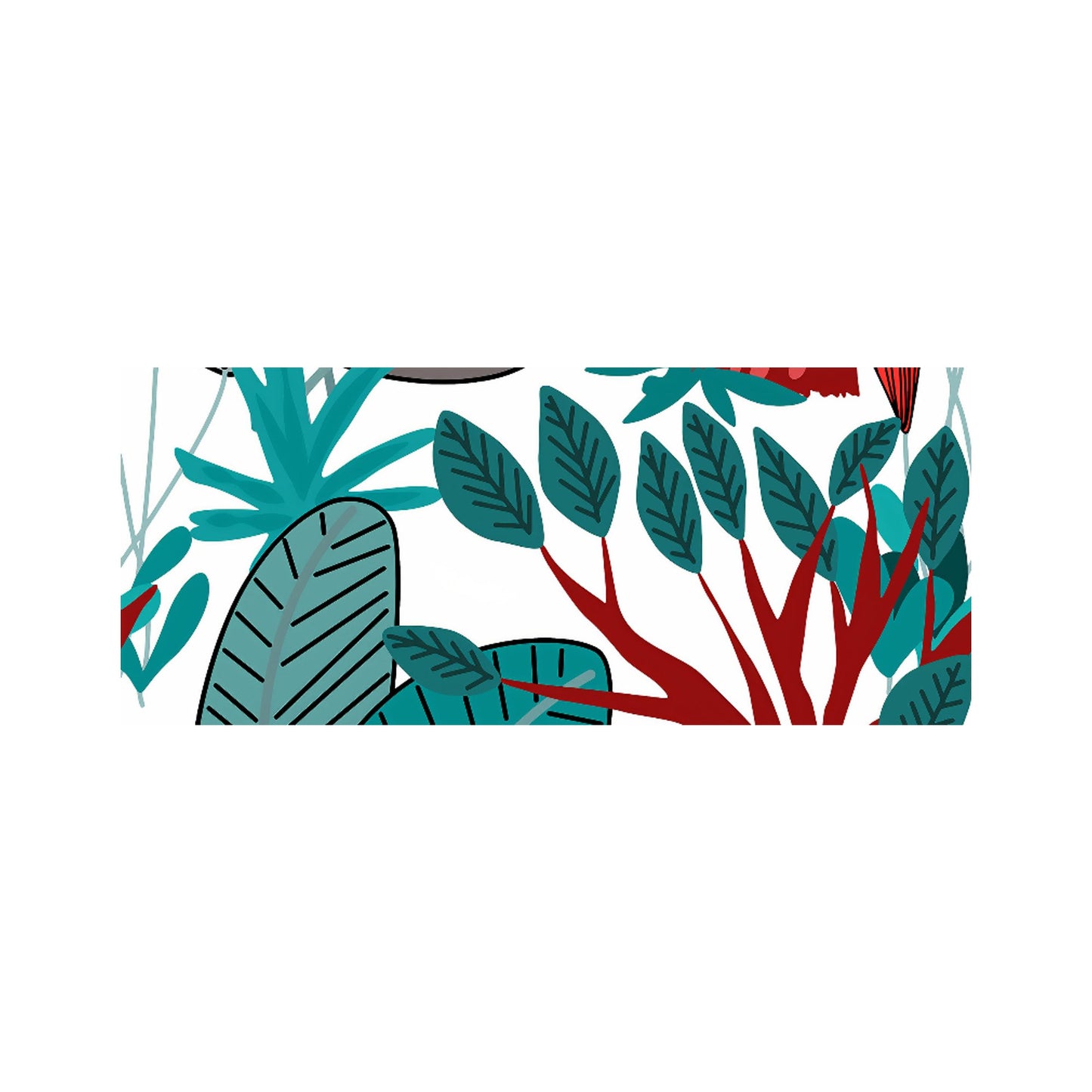 Jungle Exotic Summer Tropical Leaves Glass Bathroom Splashback