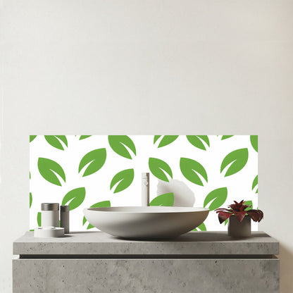 Leaves Pattern Glass Bathroom Splashback