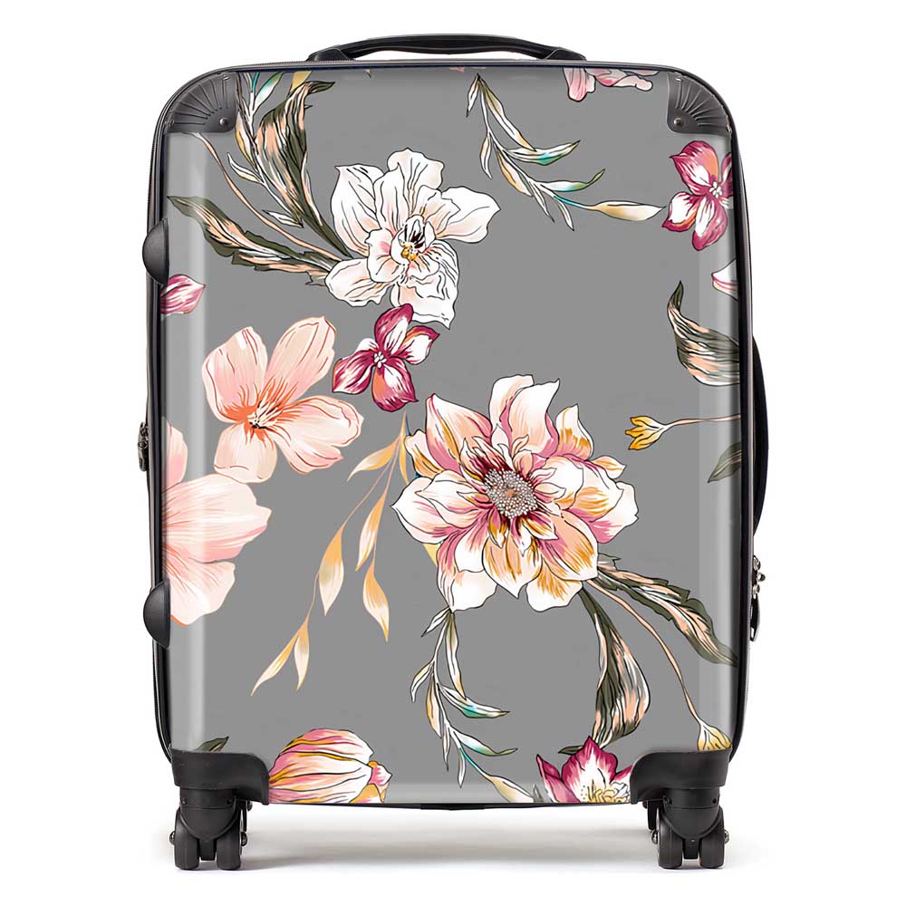 Peony, Lily, Tulip, Daisy Colorful Suitcase