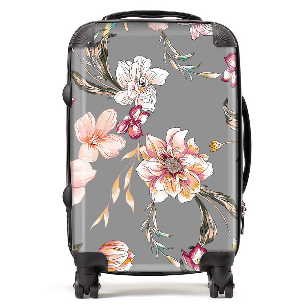 Peony, Lily, Tulip, Daisy Colorful Suitcase