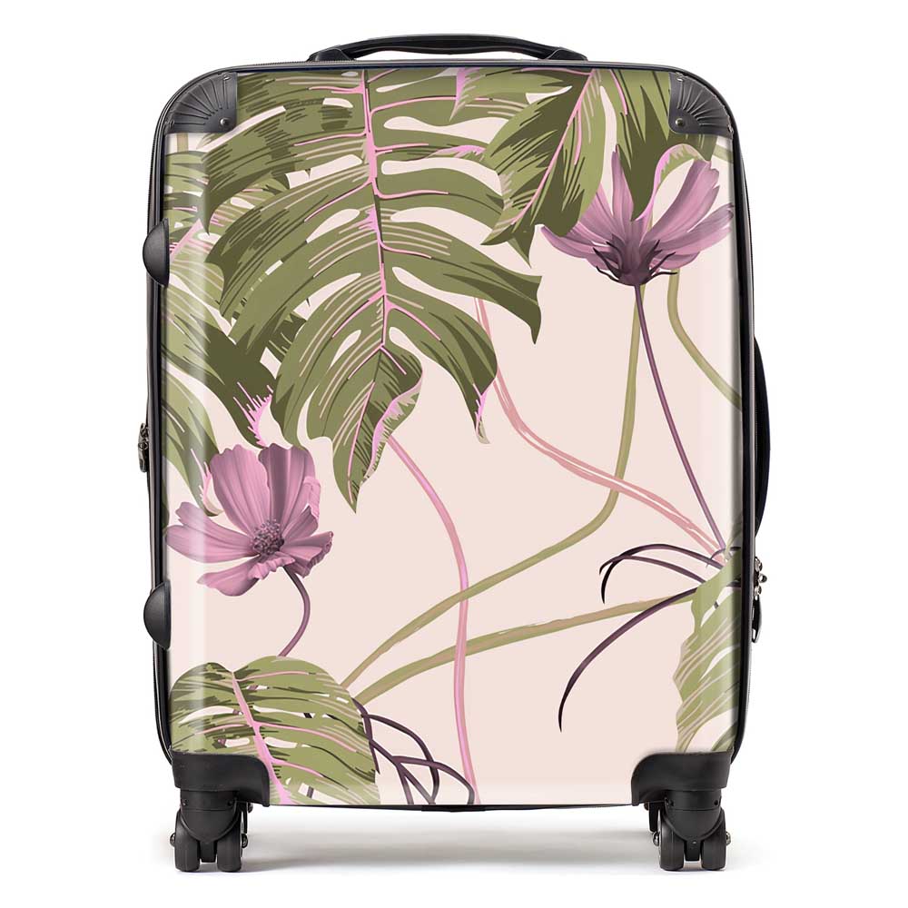 Pink Cosmos Flowers Suitcase