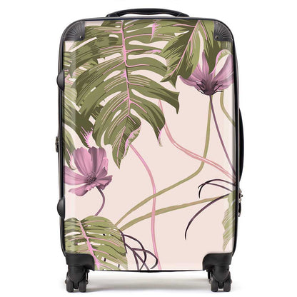 Pink Cosmos Flowers Suitcase