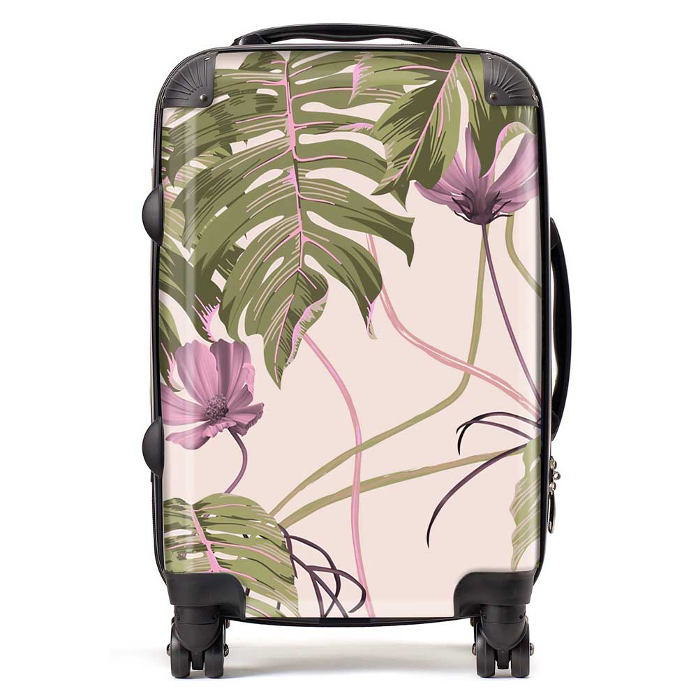 Pink Cosmos Flowers Suitcase