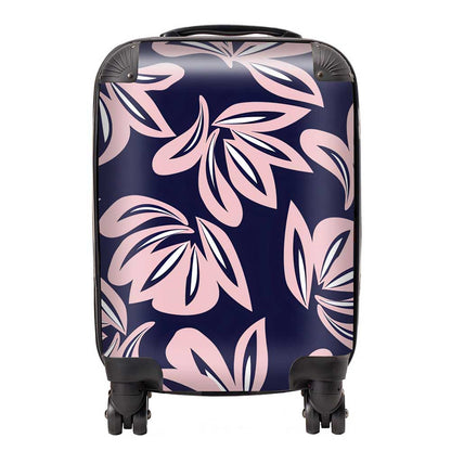 Pink Navy Floral Botanical Pattern Suitcase