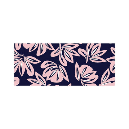 Pink Navy Floral Botanical Pattern Glass Bathroom Splashback