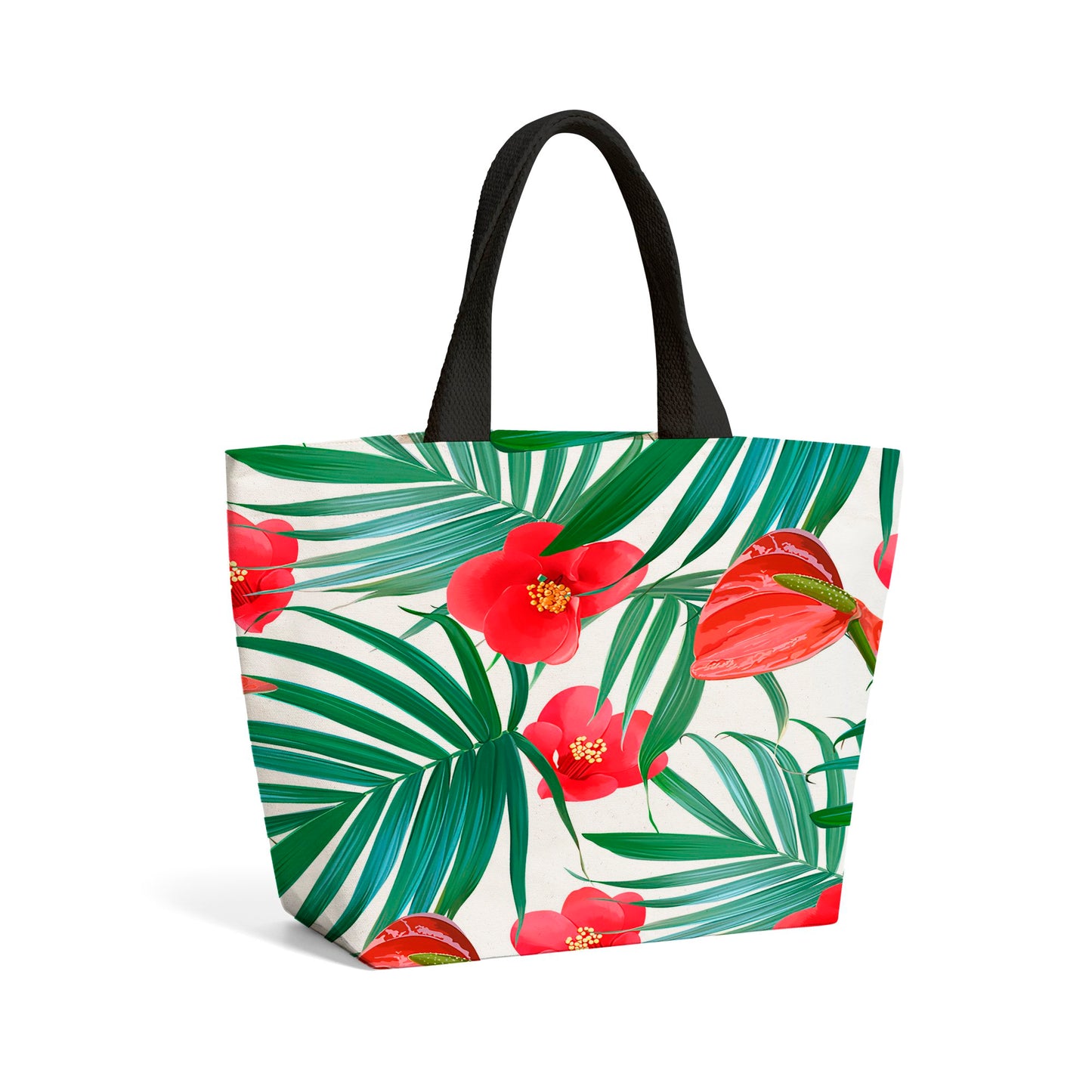 Tropical Flowers Hawaiian Beach Shopper Tote Bag