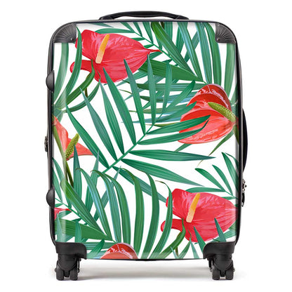 Tropical Flowers And Palm Leaves Suitcase