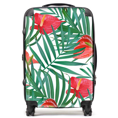 Tropical Flowers And Palm Leaves Suitcase