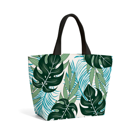 Tropical Pattern And Flowers Beach Shopper Tote Bag