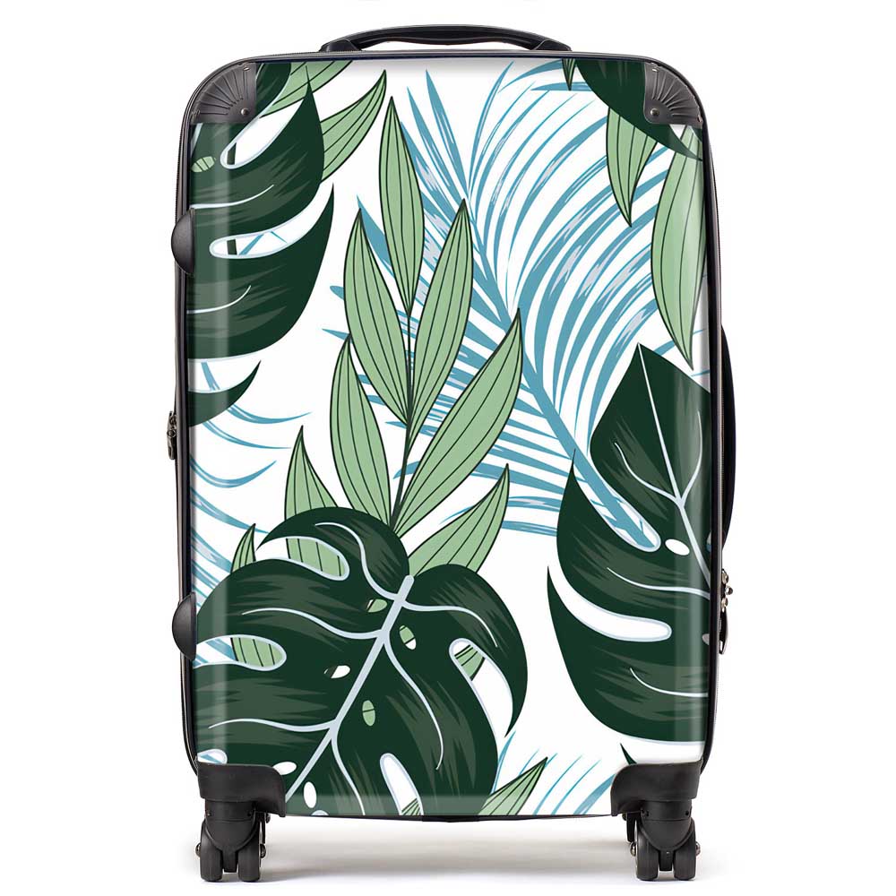 Tropical Pattern With Bright Plants And Flowers Suitcase