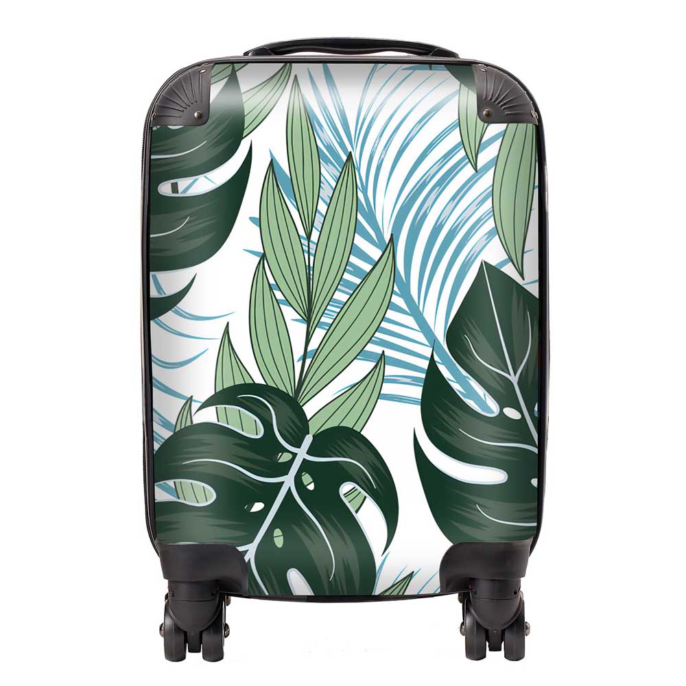 Tropical Pattern With Bright Plants And Flowers Suitcase