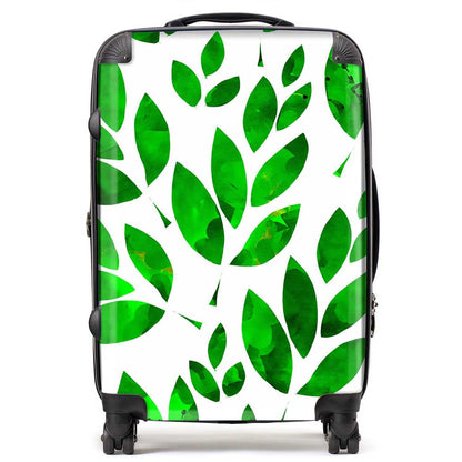 Watercolor Abstract Leaves Suitcase