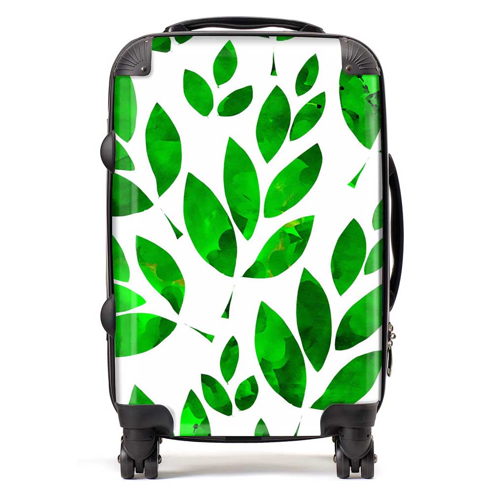 Watercolor Abstract Leaves Suitcase