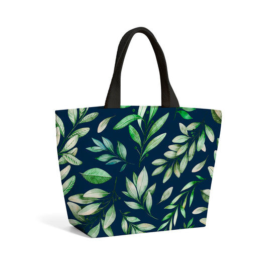 Watercolor Leaves Beach Shopper Tote Bag