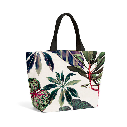 Watercolor Tropical Leaf Beach Shopper Tote Bag