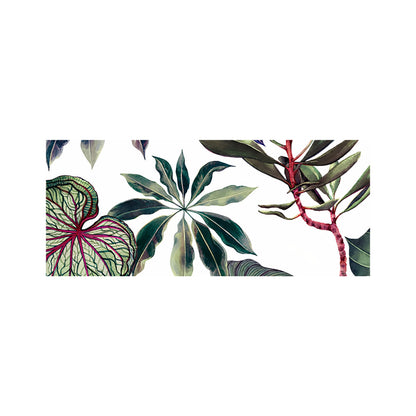 Watercolor Tropical Leaf Glass Bathroom Splashback