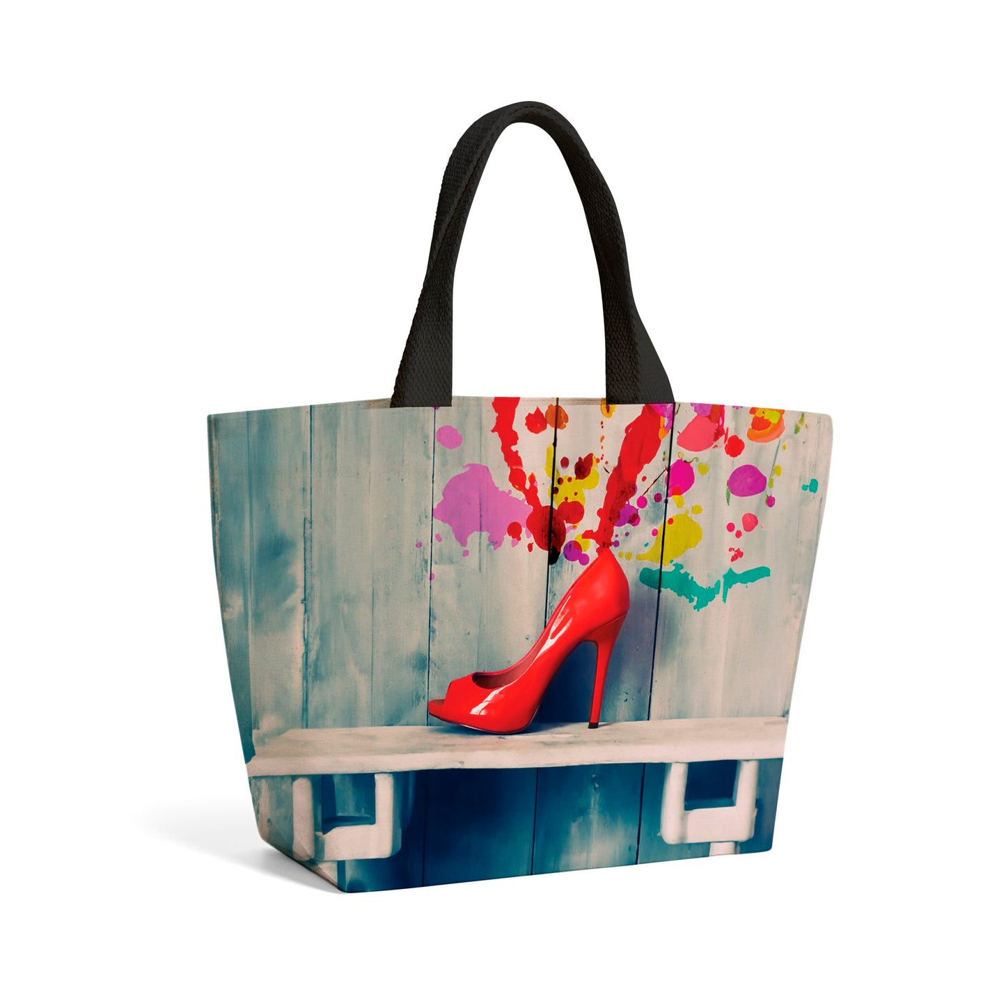 Retro Red Shoes Beach Shopper Tote Bag