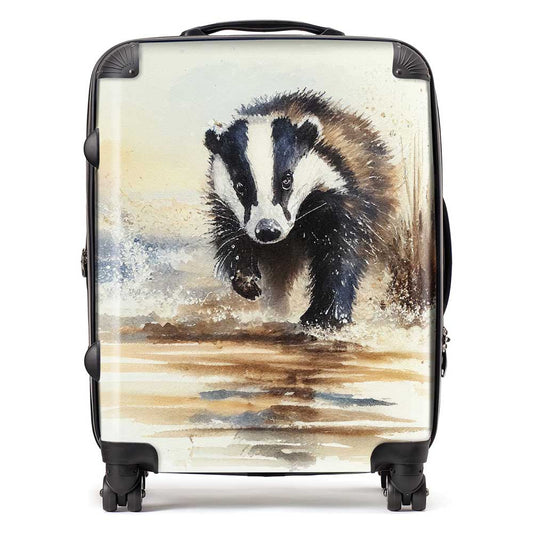 Wading Badger Watercolour Suitcase